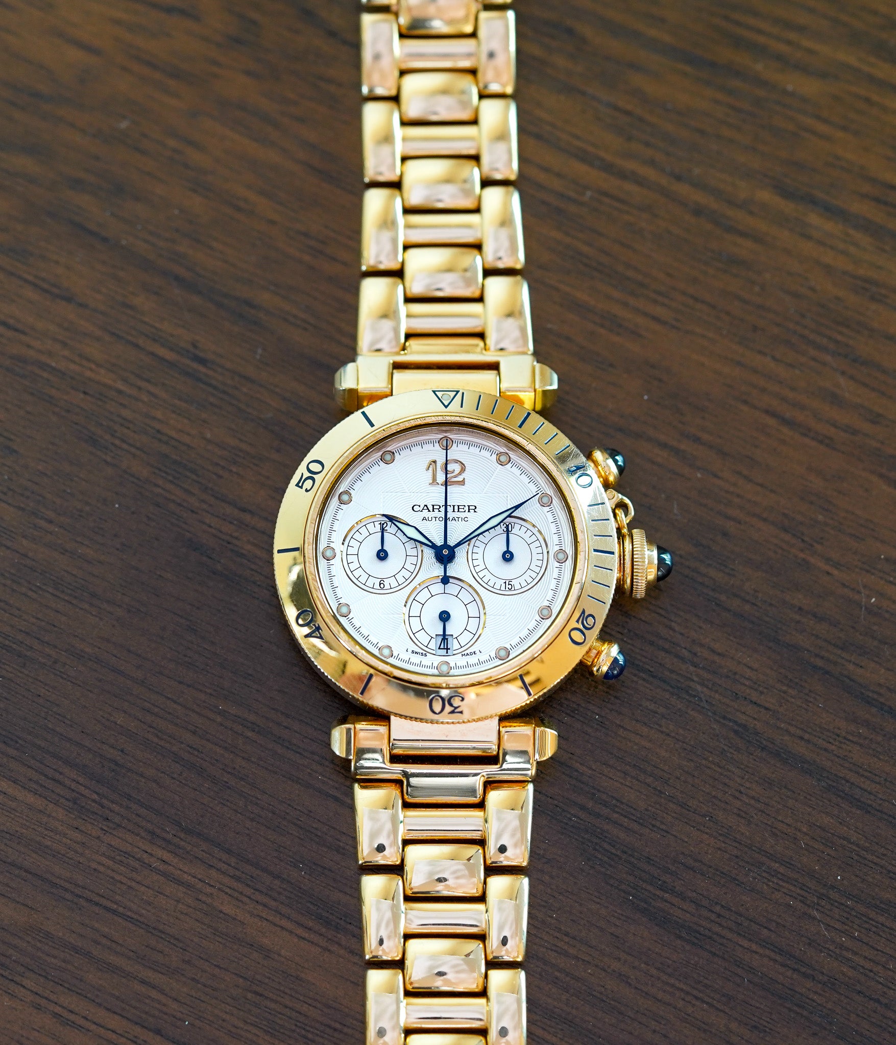 Cartier Pasha Diver Chronograph 18k Yellow Gold W30140D1 2111