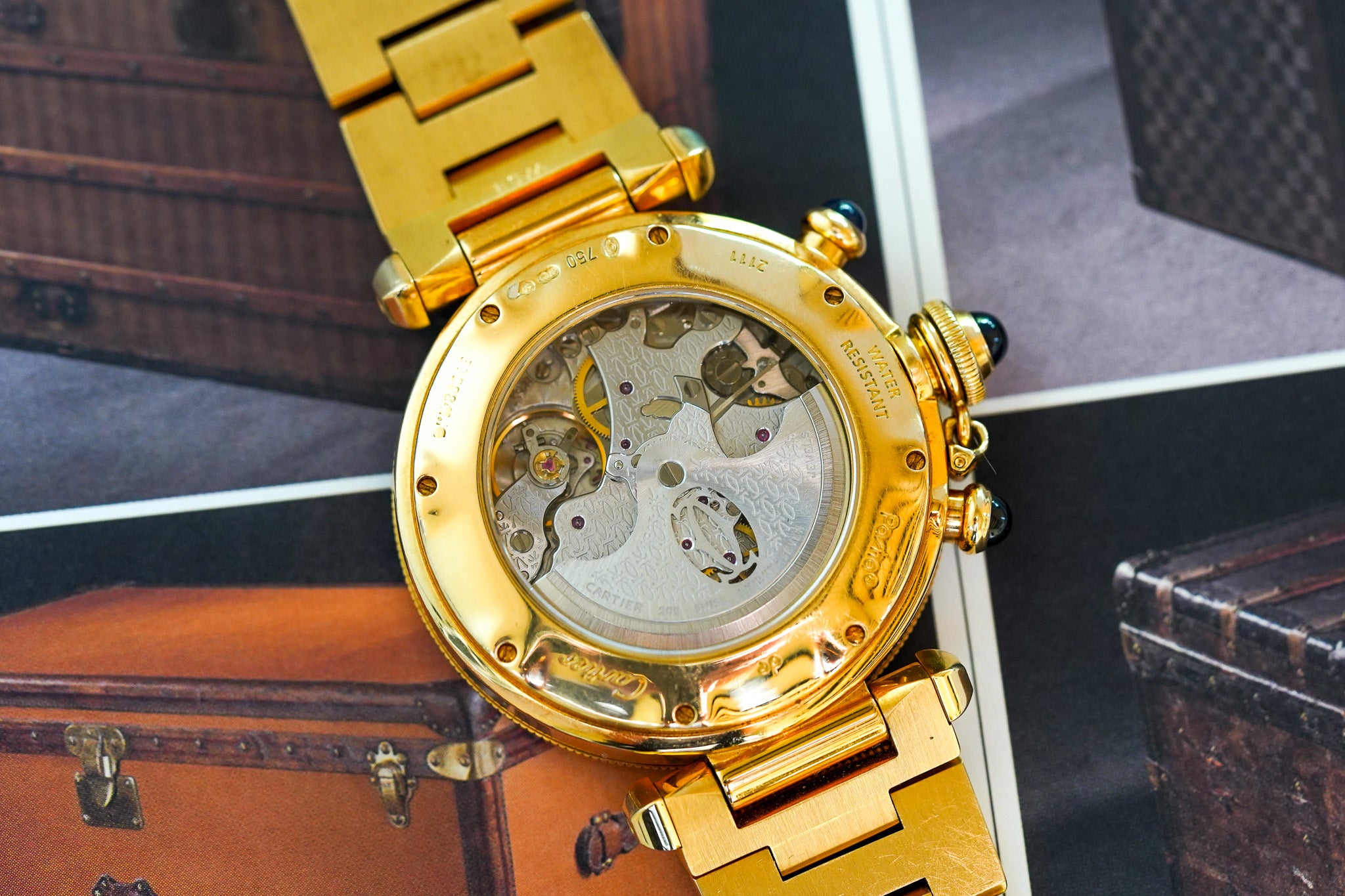 Cartier Pasha Diver Chronograph 18k Yellow Gold W30140D1 2111
