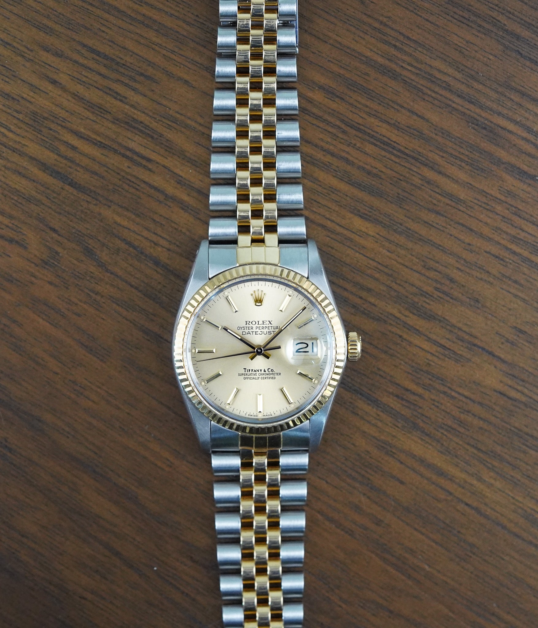 1986 Rolex Datejust 16013 Two Tone "Tiffany Stamped Dial"